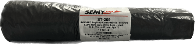 Kehrichtsäcke 60 l schwarz mit Zugband