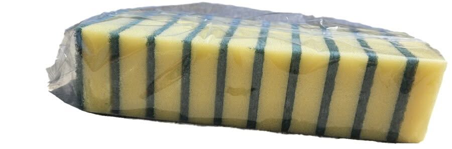 Padschwamm abrasiv 10 er-9x6x2,5 cm ,Farbe: gelb/grün